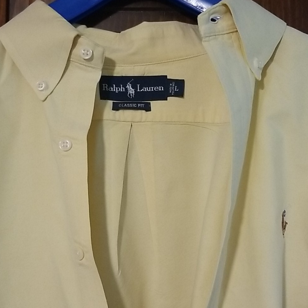 Yellow button up Polo